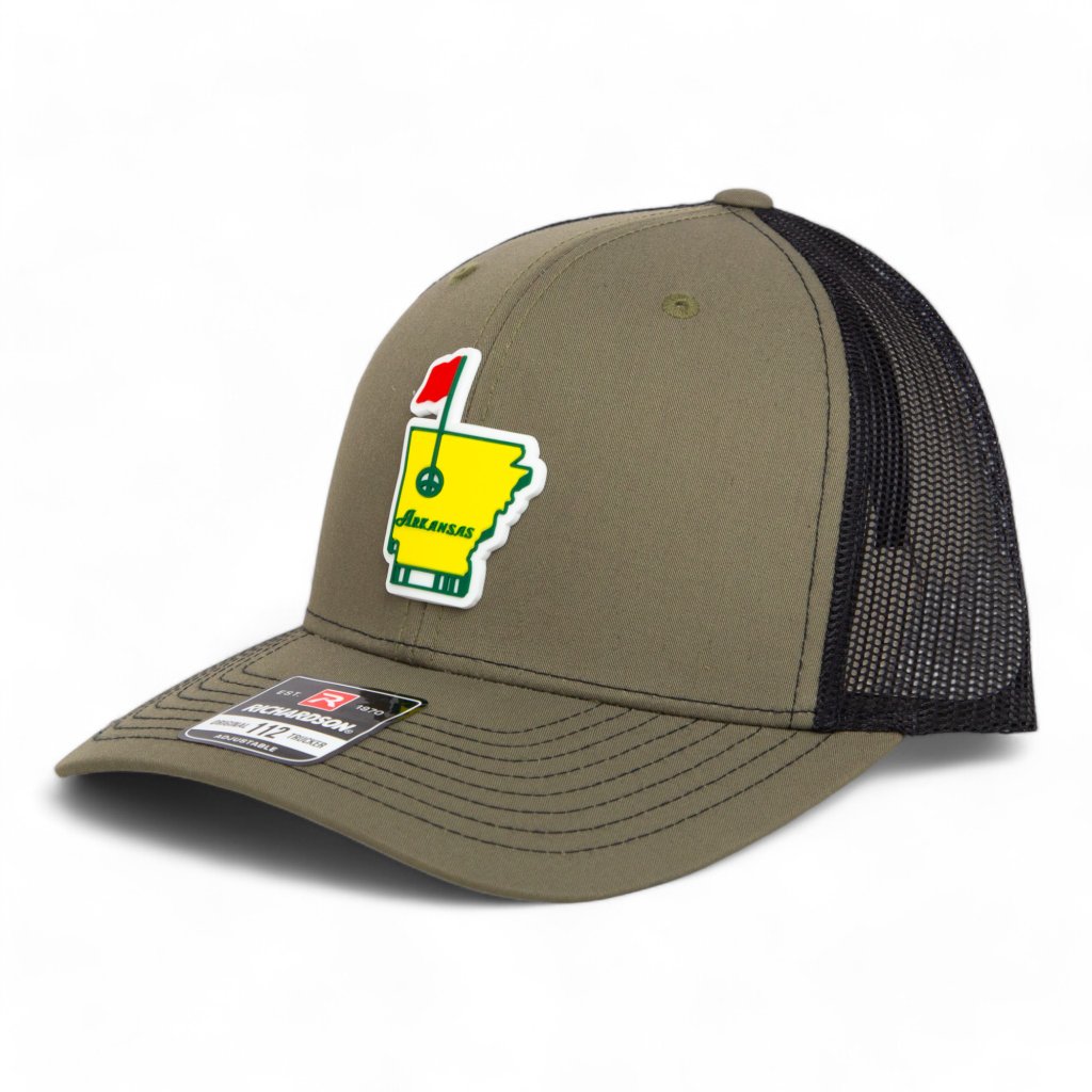 Arkansas Masters Golf 3d Snapback Trucker Hat- Loden/ Black
